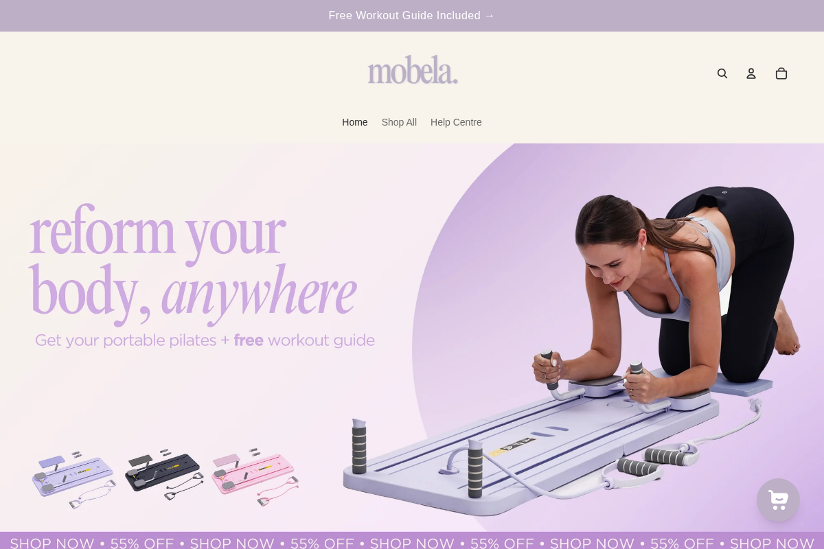 Mobela homepage screenshot