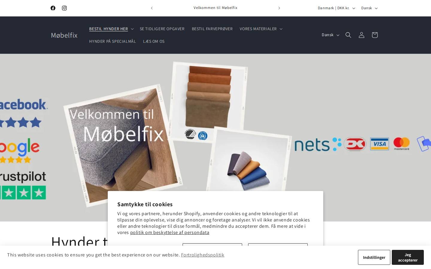 Møbelfix homepage screenshot