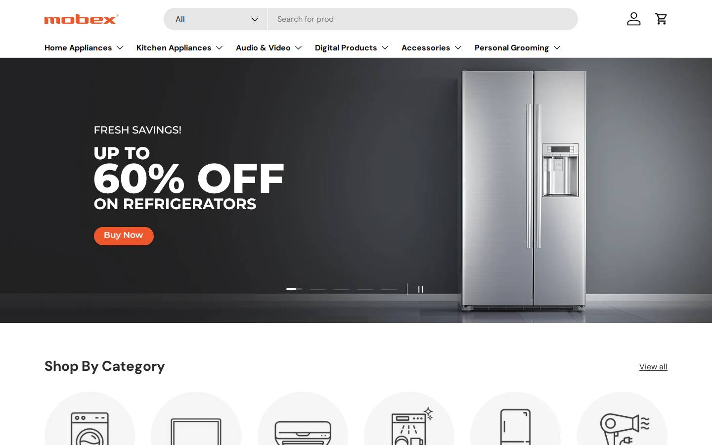 mobex.in homepage screenshot