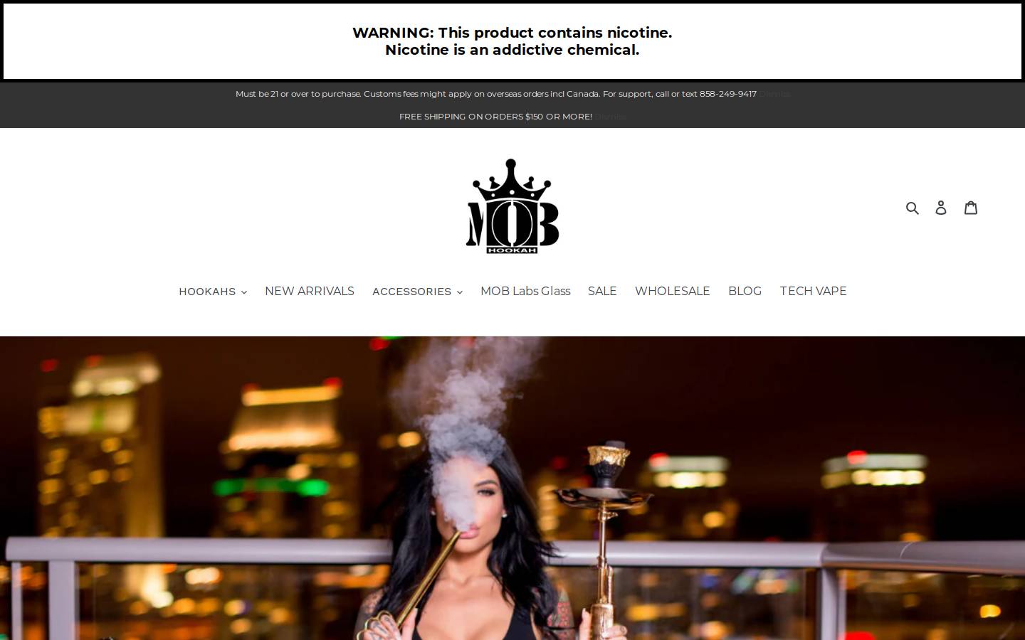 mobhookah.com homepage screenshot