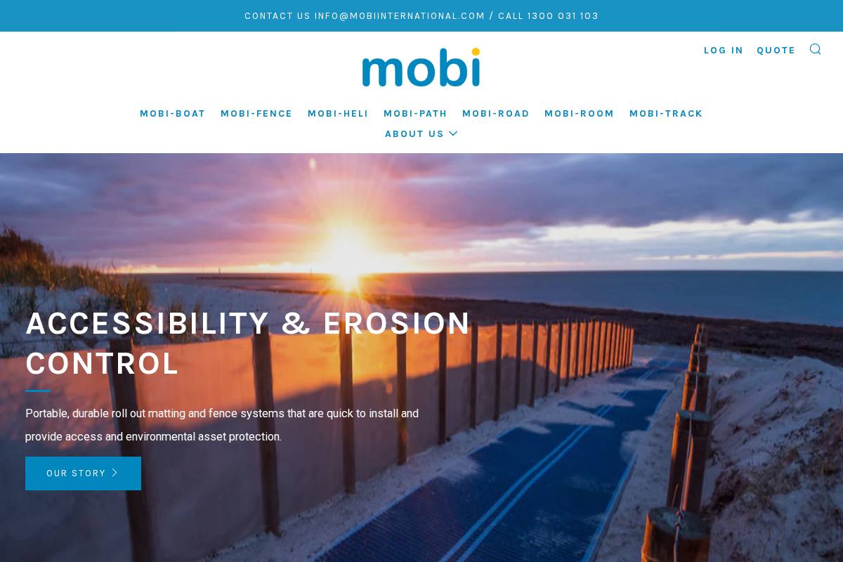 mobiinternational.com homepage screenshot