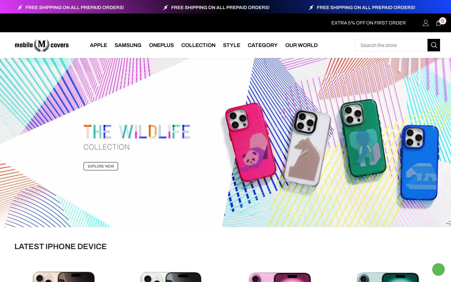 mobilecovers.co.in homepage screenshot