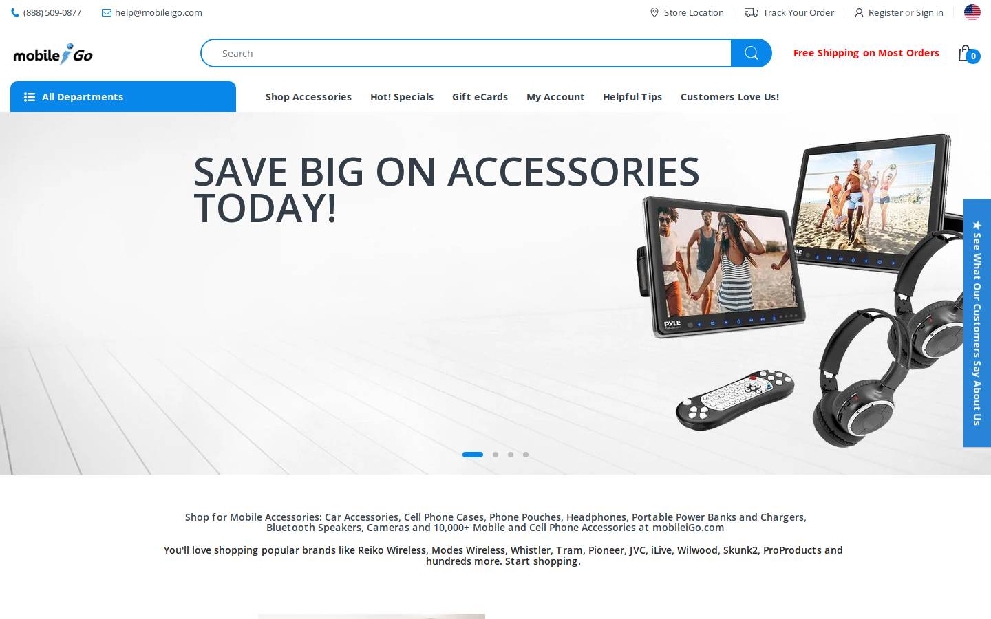 Mobileigo homepage screenshot