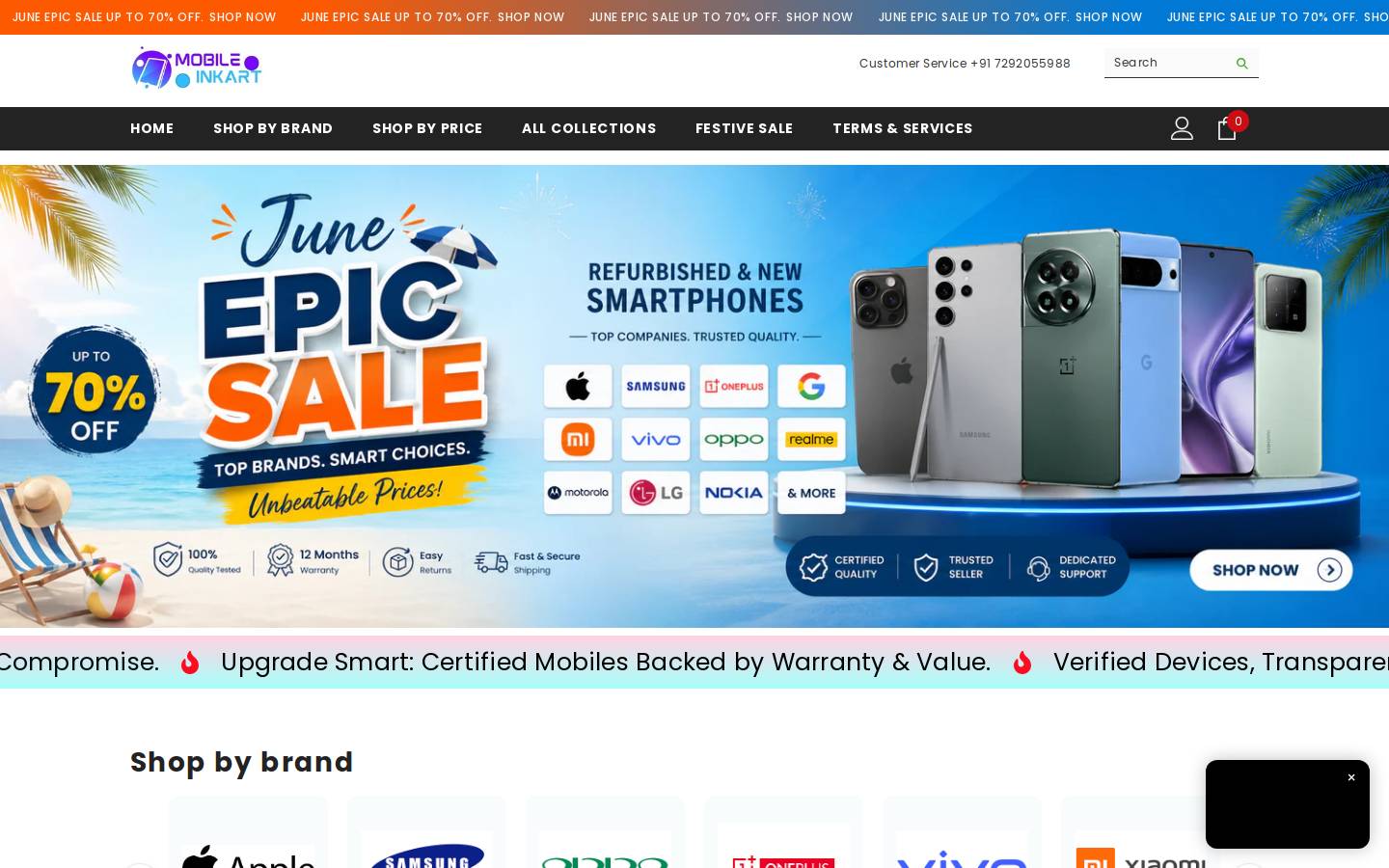 mobileinkart.com homepage screenshot