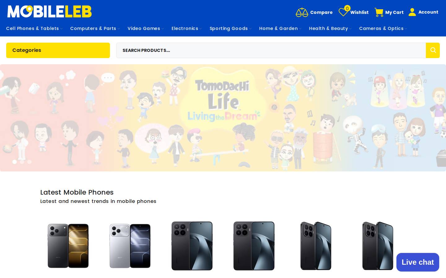 mobileleb.com homepage screenshot
