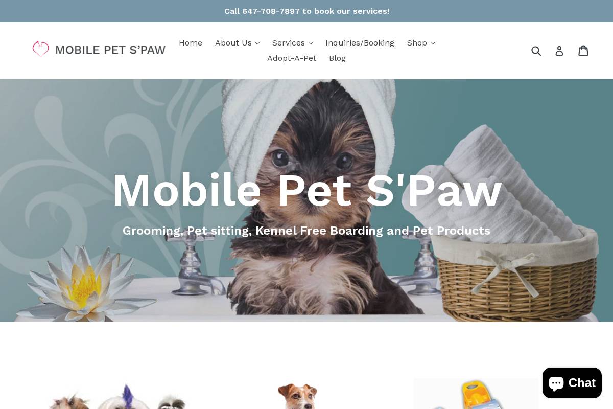 mobilepetspaw.ca homepage screenshot