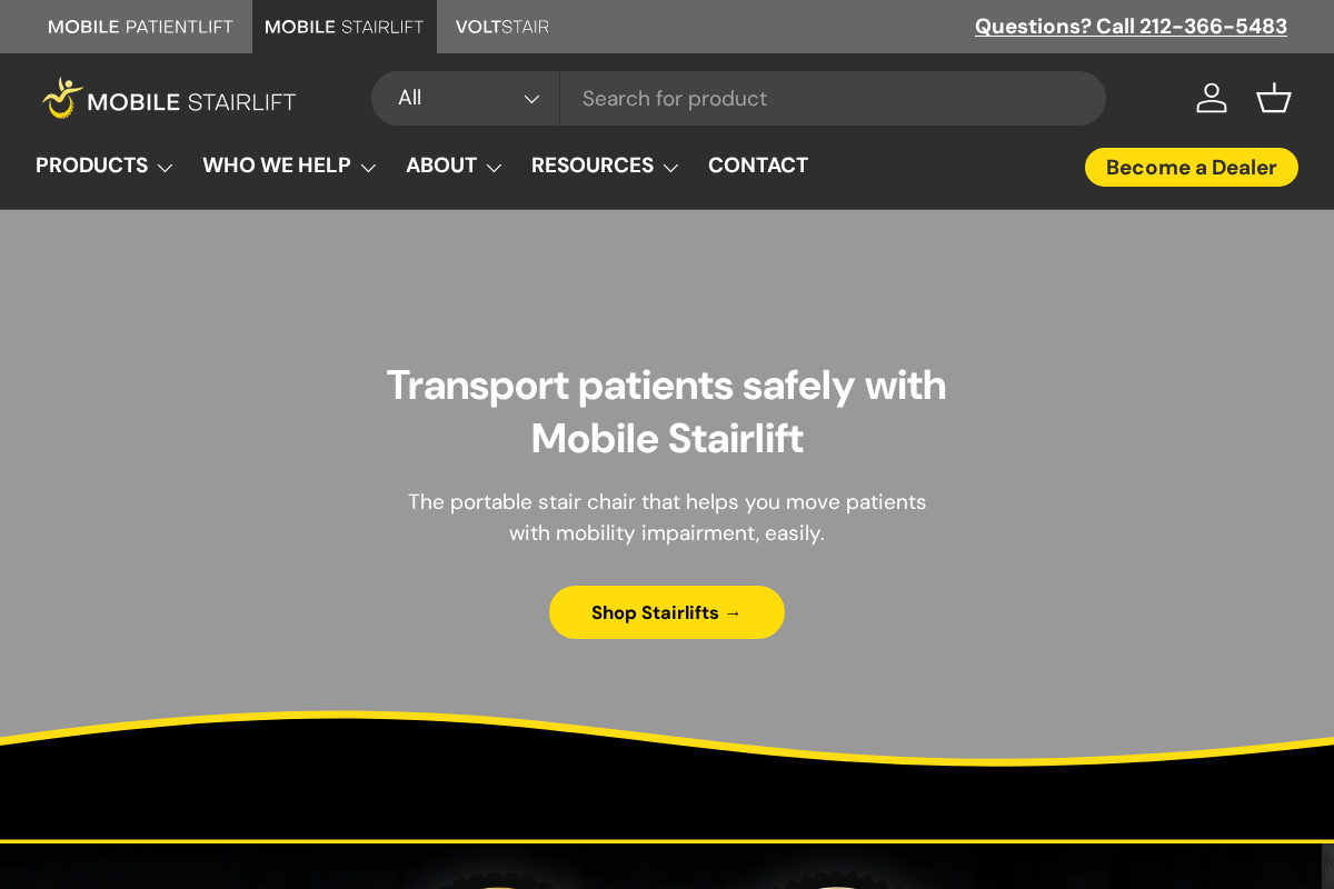 MobileStairLift homepage screenshot