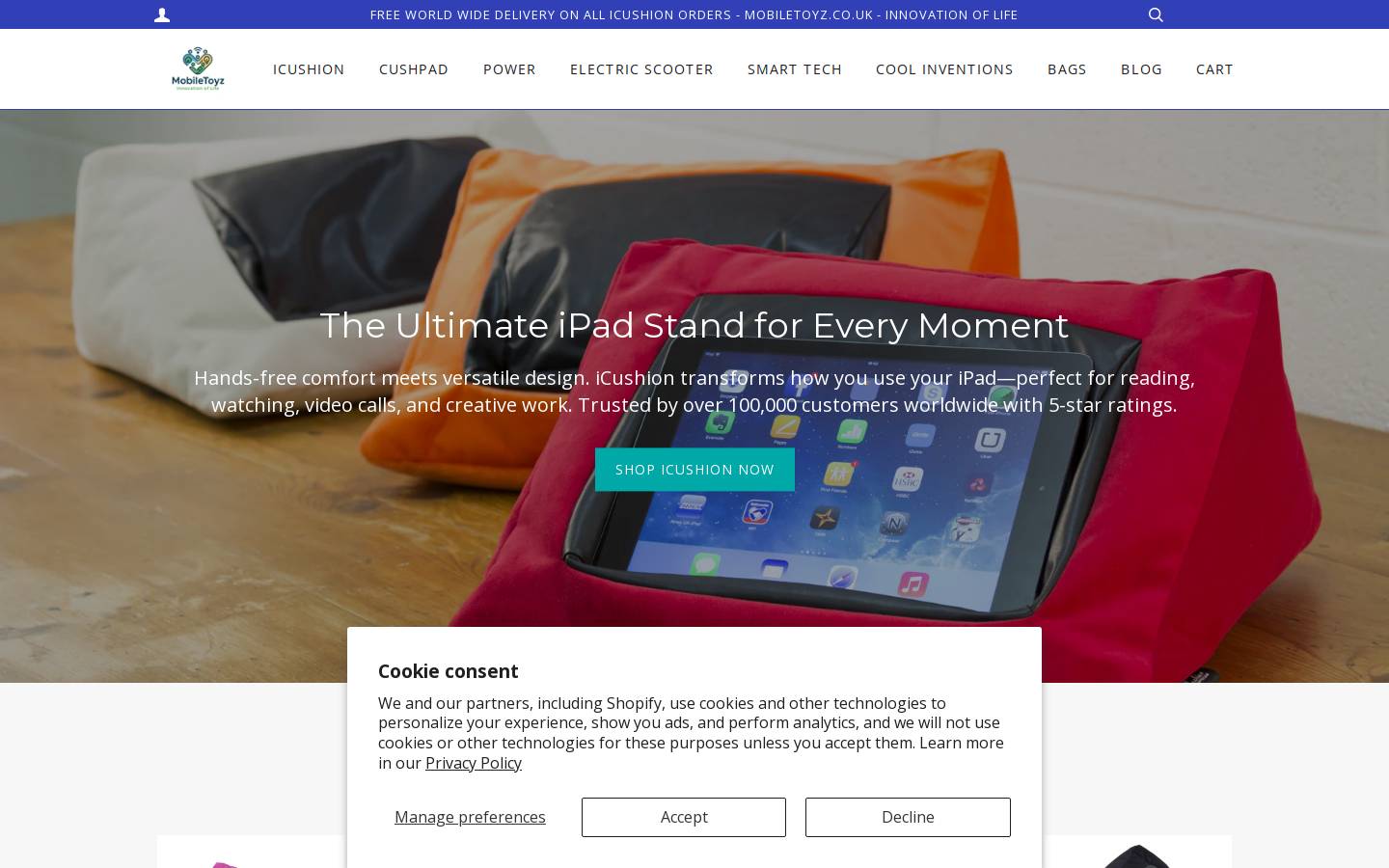 Mobiletoyz homepage screenshot