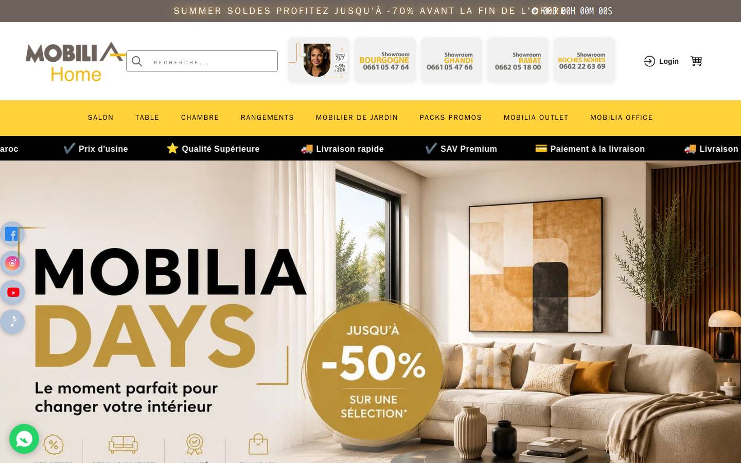 mobilia.ma homepage screenshot