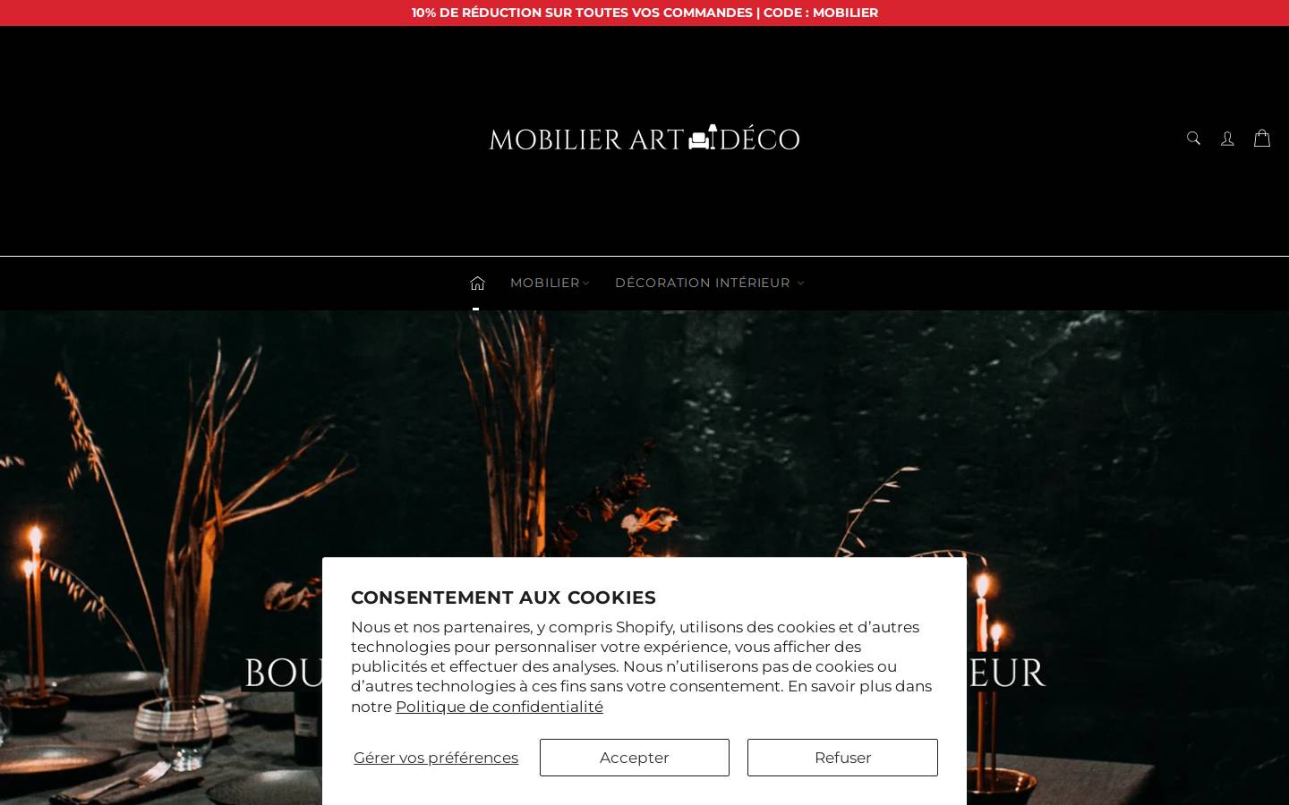 Mobilier Art Deco homepage screenshot