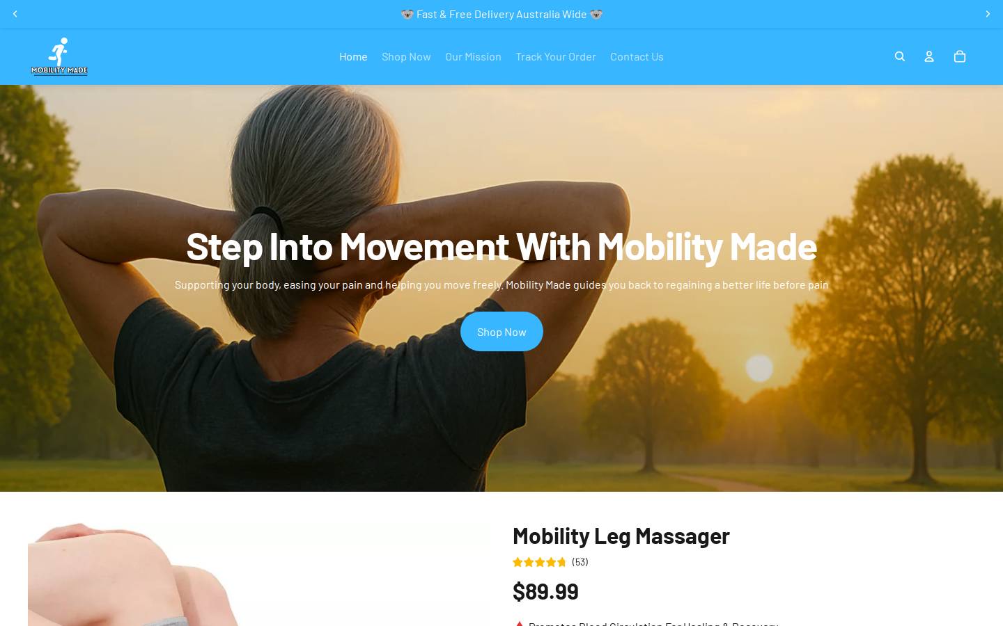 mobilitymade.com.au homepage screenshot