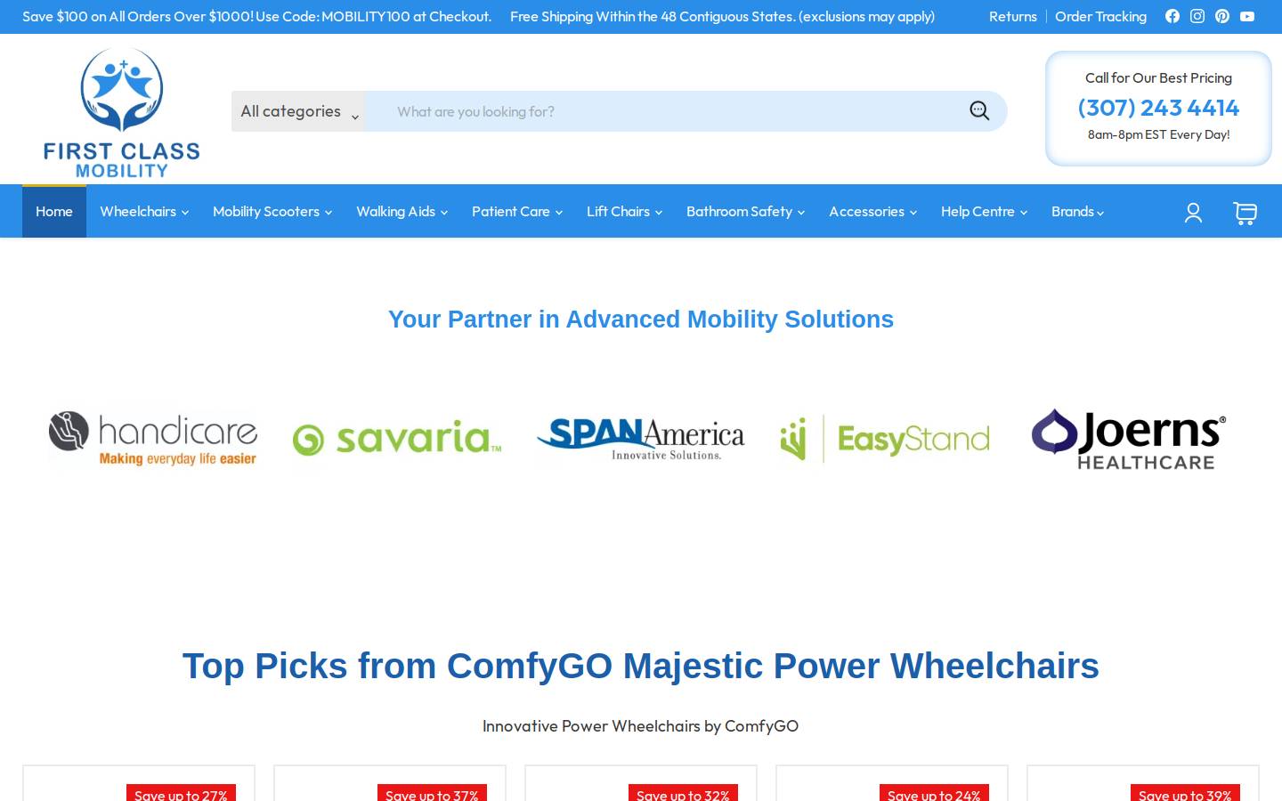 mobilityplusdirect.com homepage screenshot