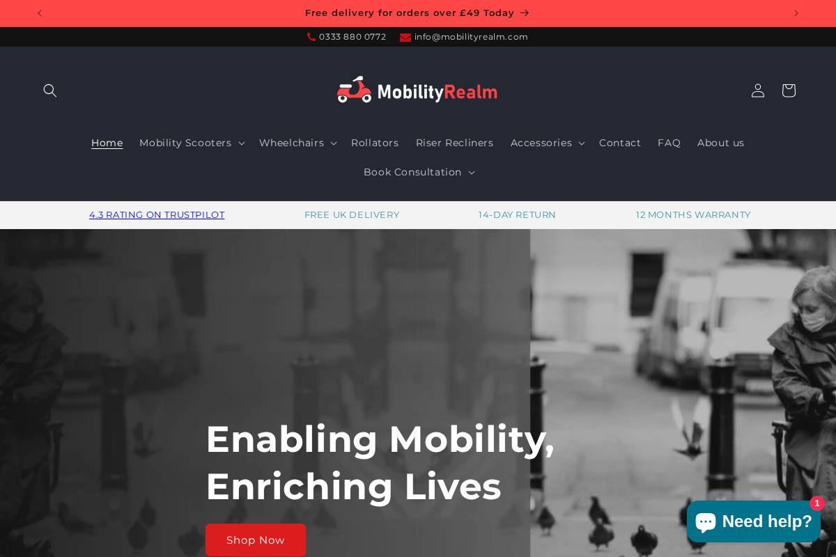 Mobilityrealm homepage screenshot