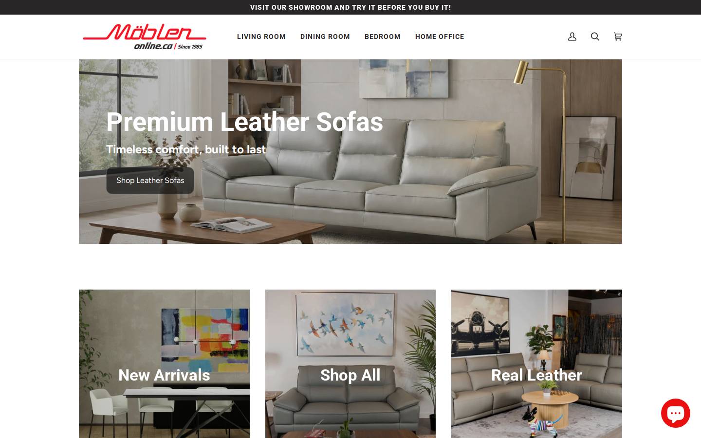 mobleronline.ca homepage screenshot