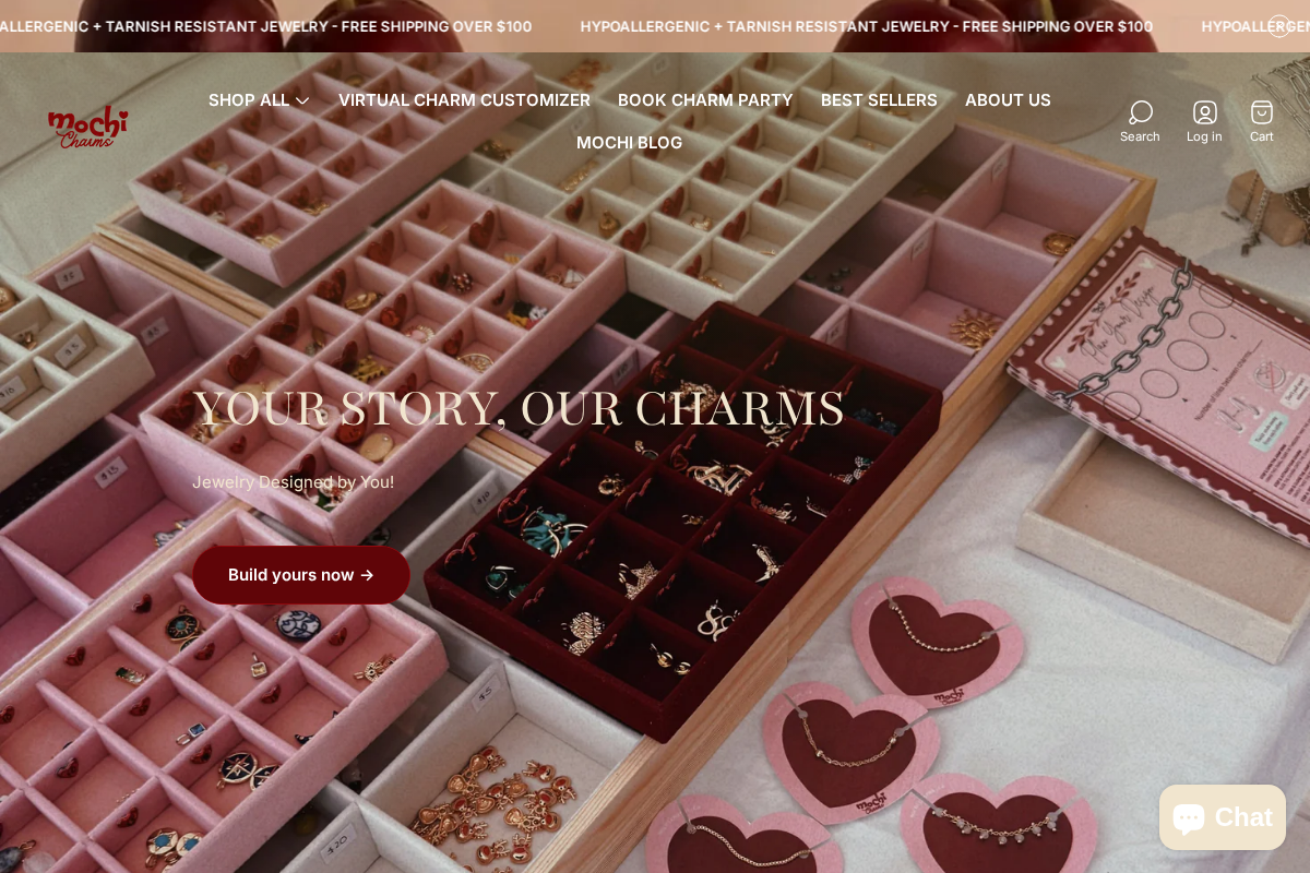 Mochi Charms homepage screenshot