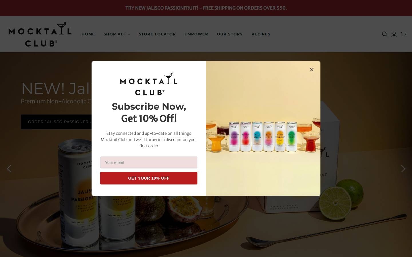 mocktailclub.com homepage screenshot