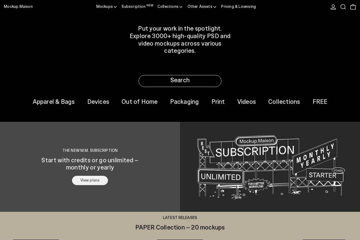 mockup.maison homepage screenshot