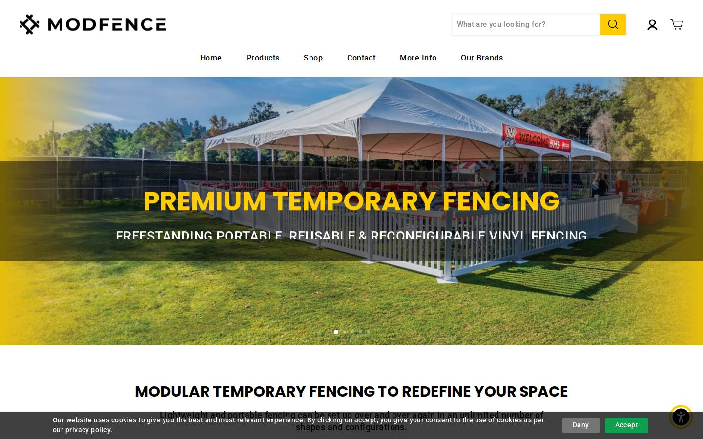 mod-fence.com homepage screenshot