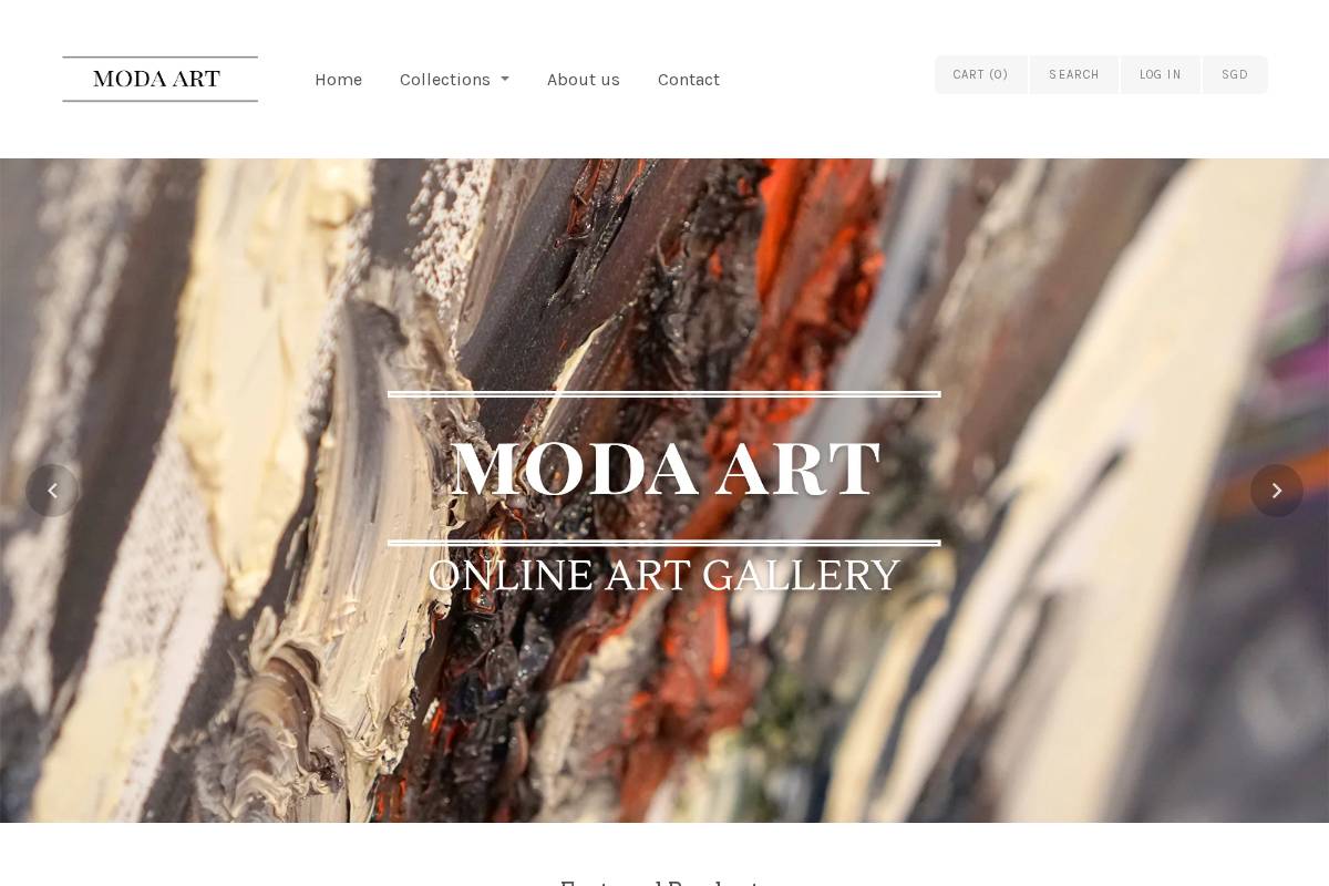 modaart.sg homepage screenshot