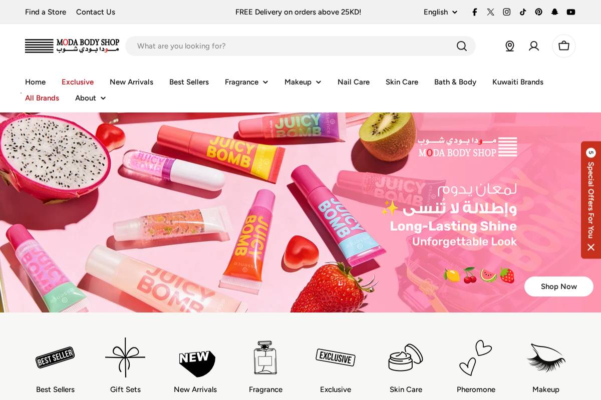 modabodyshop.com homepage screenshot