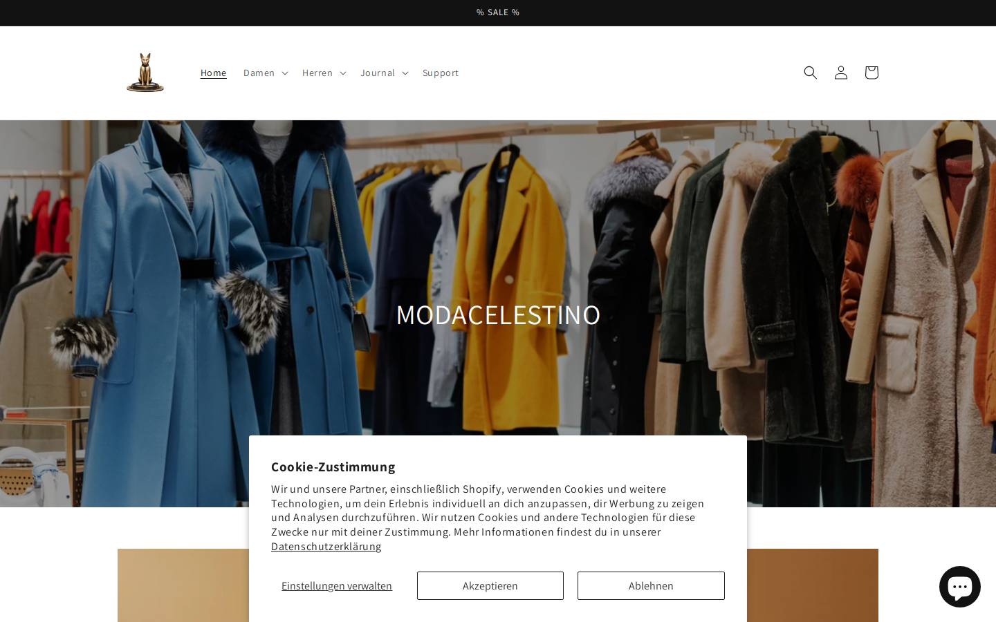 modacelestino.com homepage screenshot