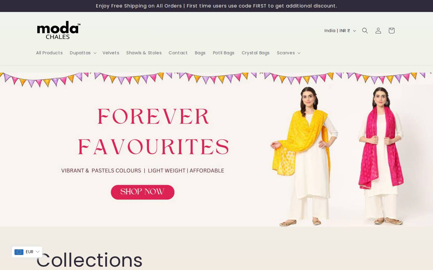 modachales.com homepage screenshot