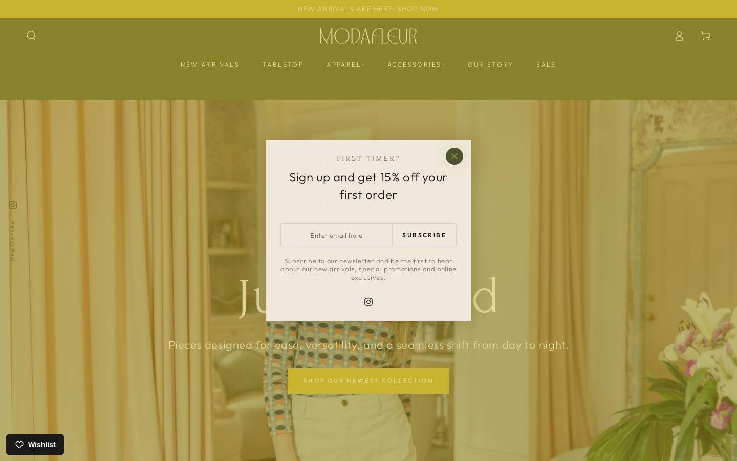 modafleur.com homepage screenshot