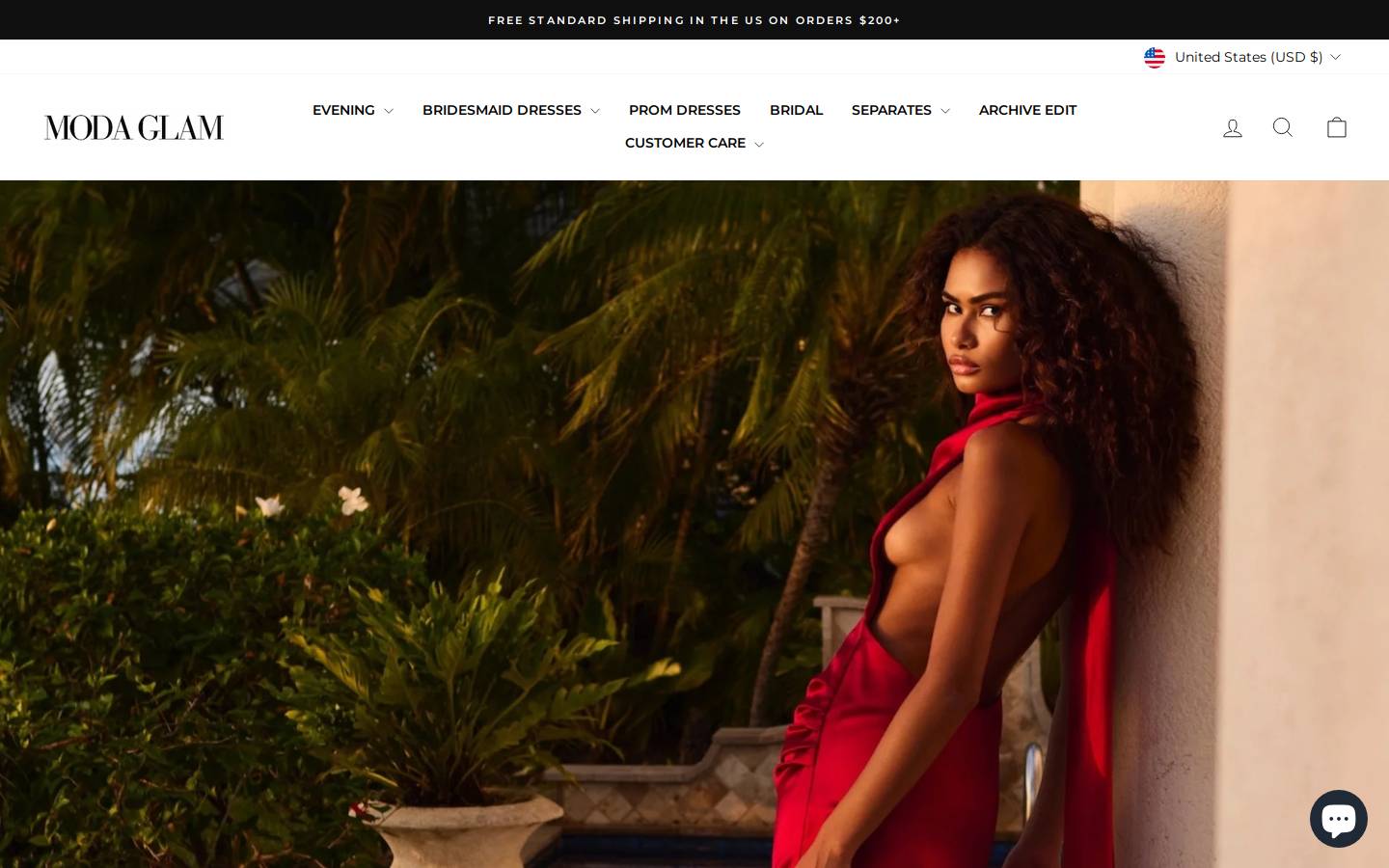 modaglamboutique.com homepage screenshot