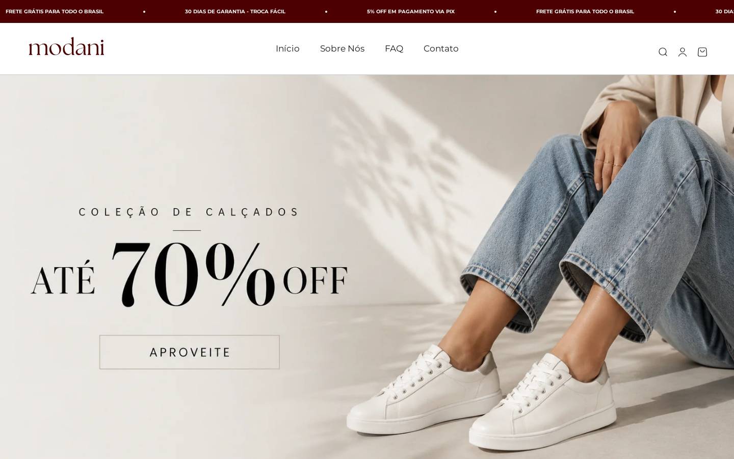 Modani Furniture homepage screenshot