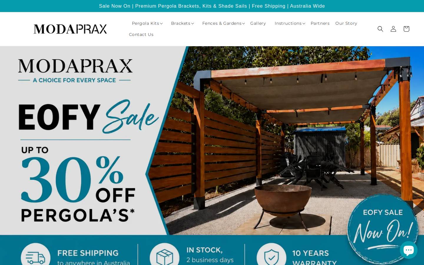 modaprax.com.au homepage screenshot