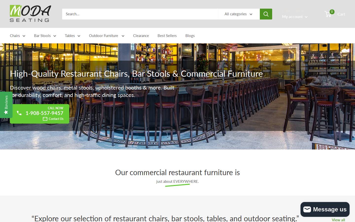 Moda Seating homepage screenshot