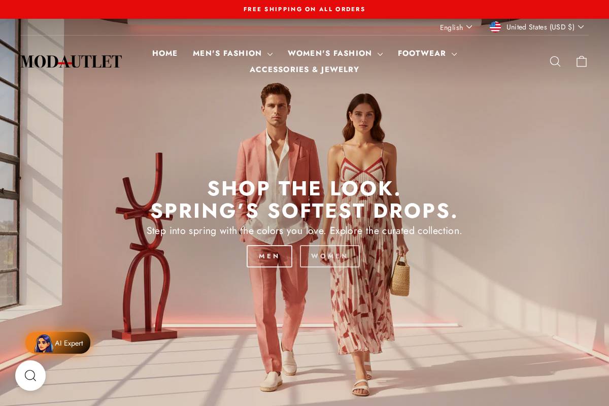 Modautlet homepage screenshot