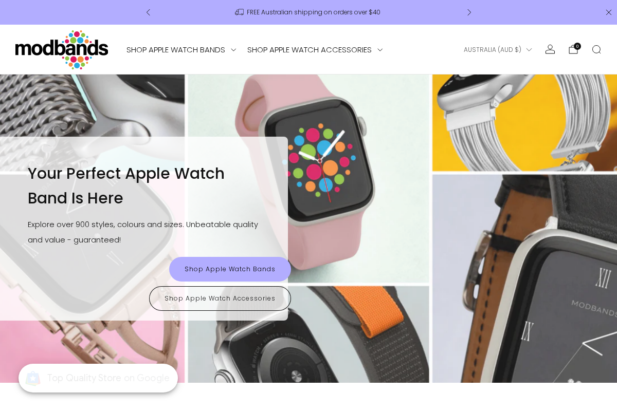 Modbands homepage screenshot