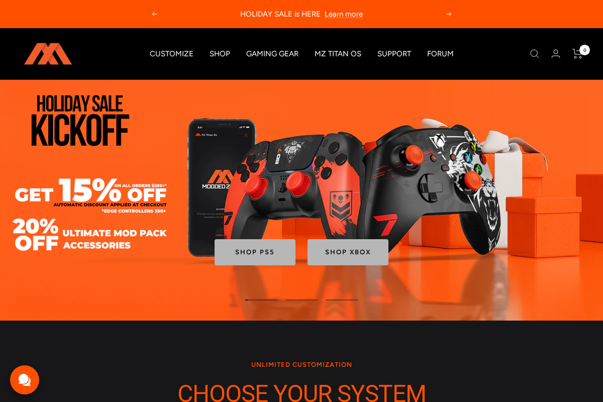 ModdedZone homepage screenshot