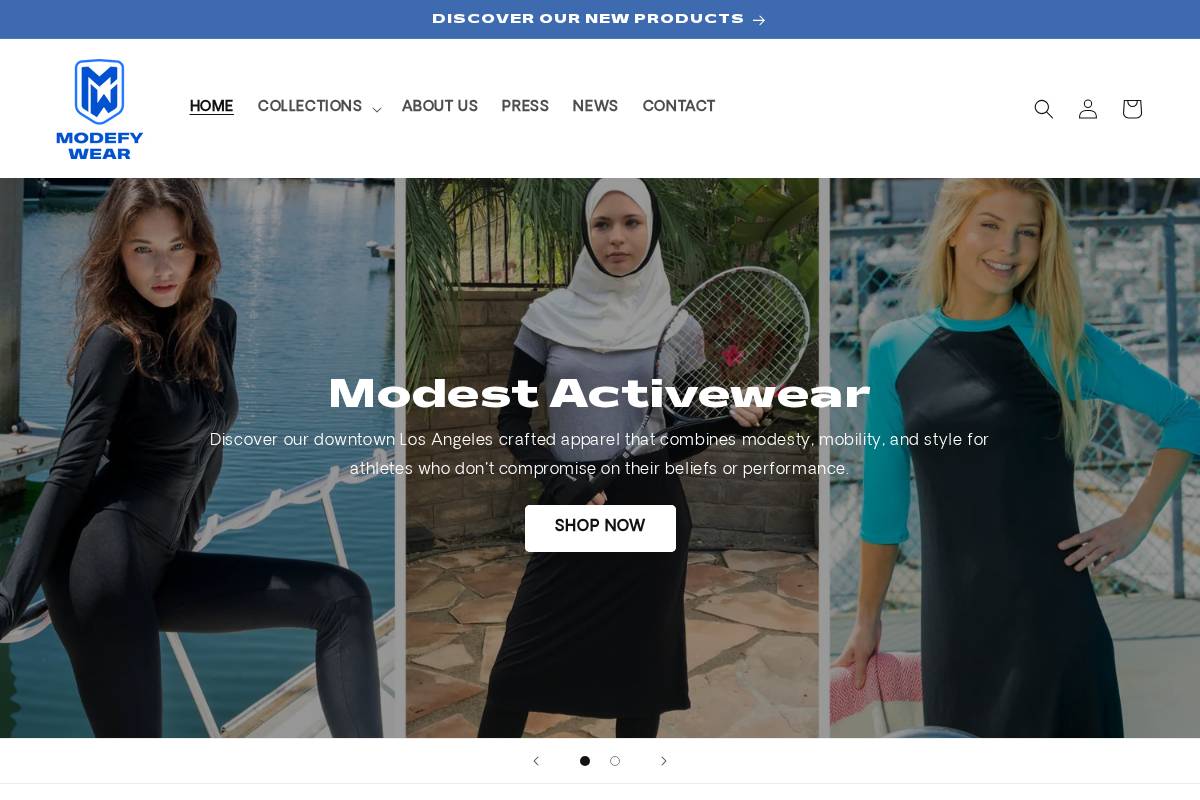 modefywear.com homepage screenshot