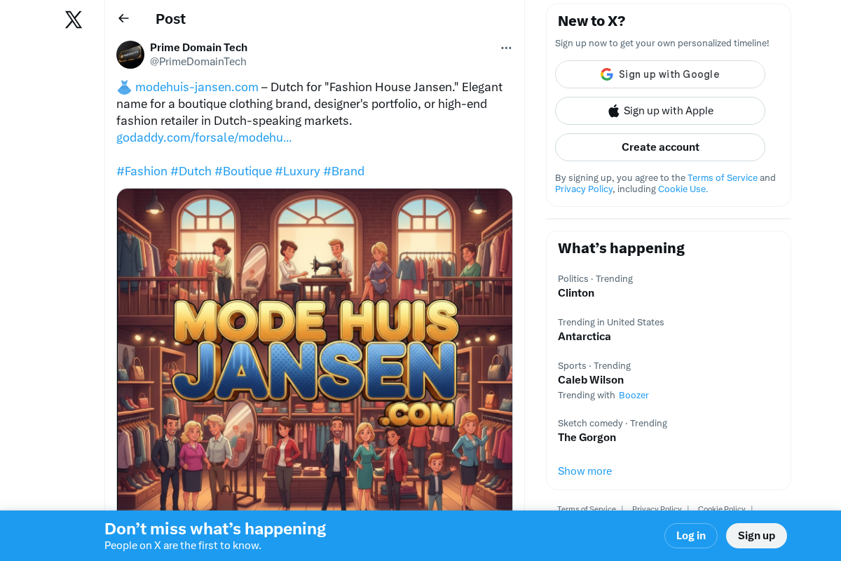Modehuis Jansen homepage screenshot