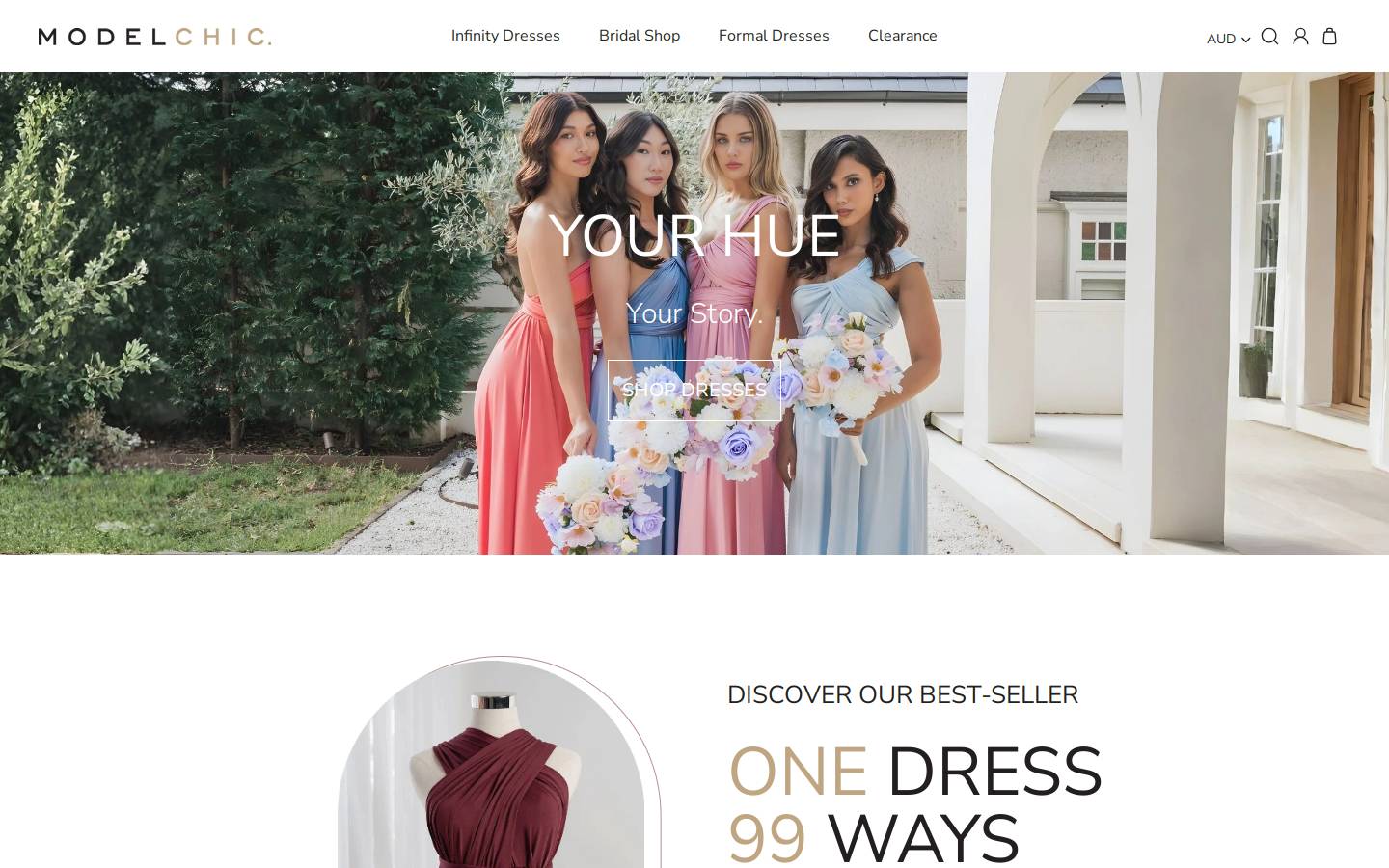 modelchic.com.au homepage screenshot