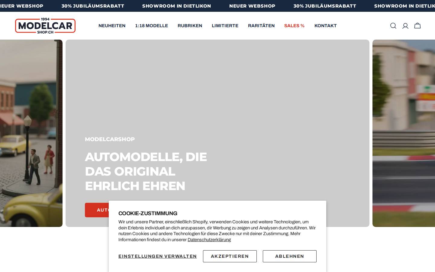modell-autos.ch homepage screenshot
