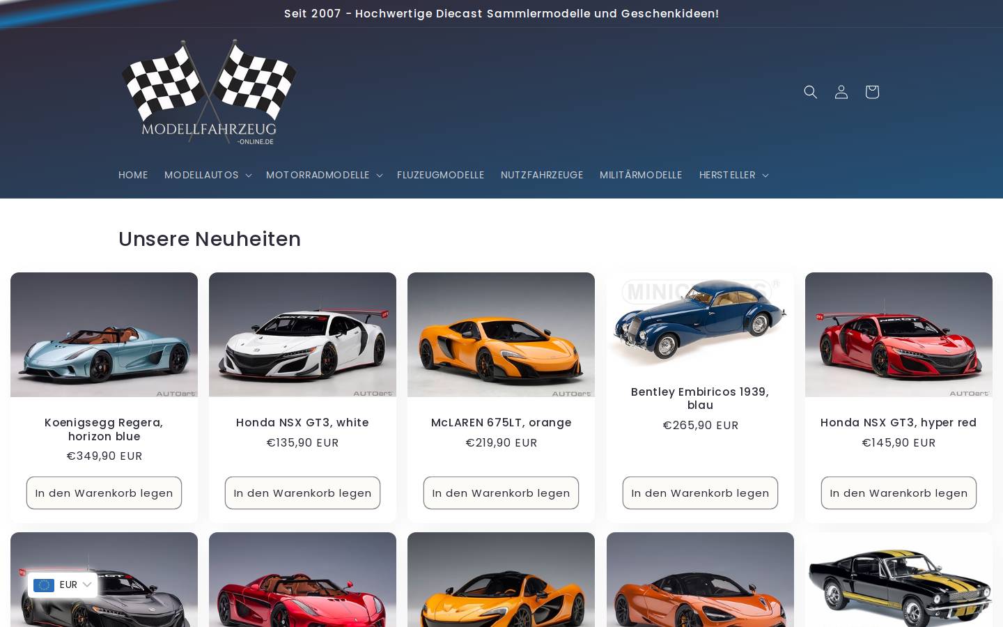 modellfahrzeug-online.de homepage screenshot