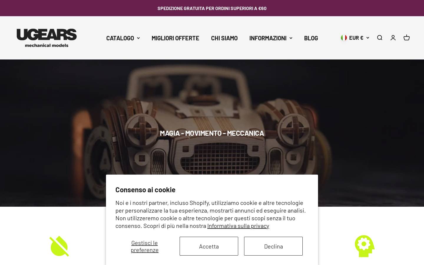 Modelli Ugears homepage screenshot