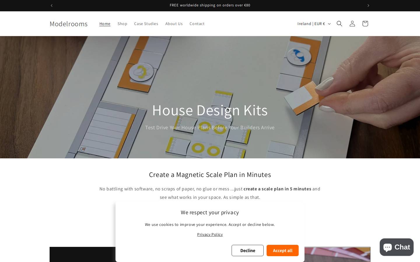 modelrooms.com homepage screenshot