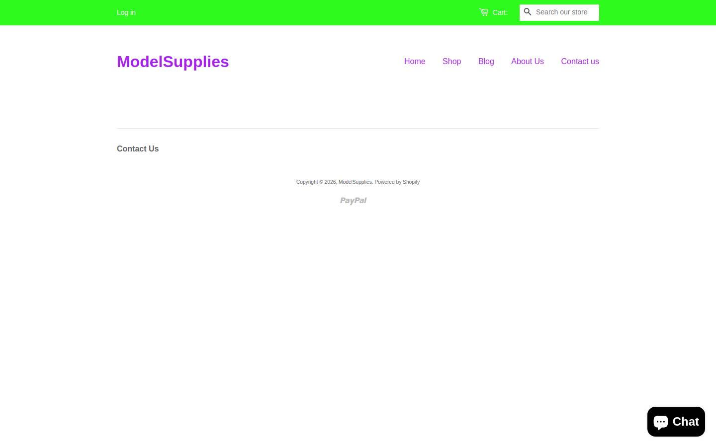 modelsuppliesblog.com homepage screenshot