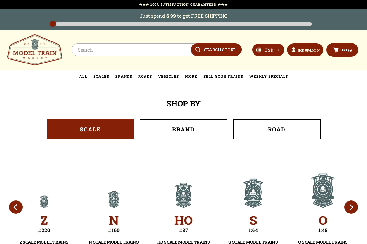 modeltrainmarket.com homepage screenshot