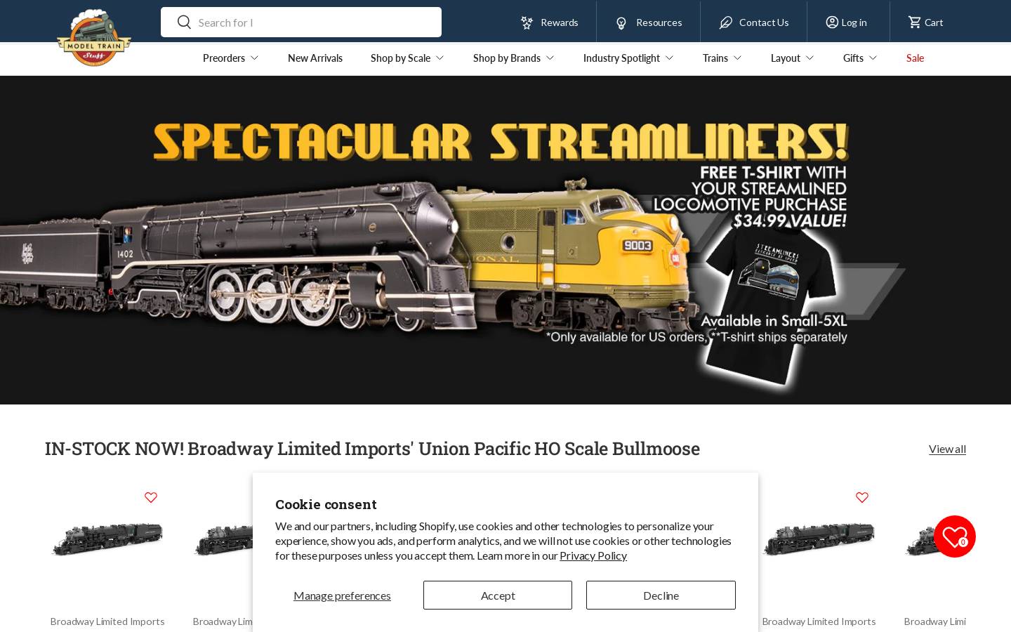 M.B Klein Inc. (aka Model Train Stuff) homepage screenshot