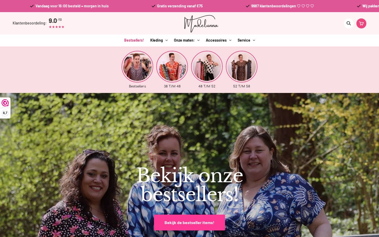 modelunna.de homepage screenshot