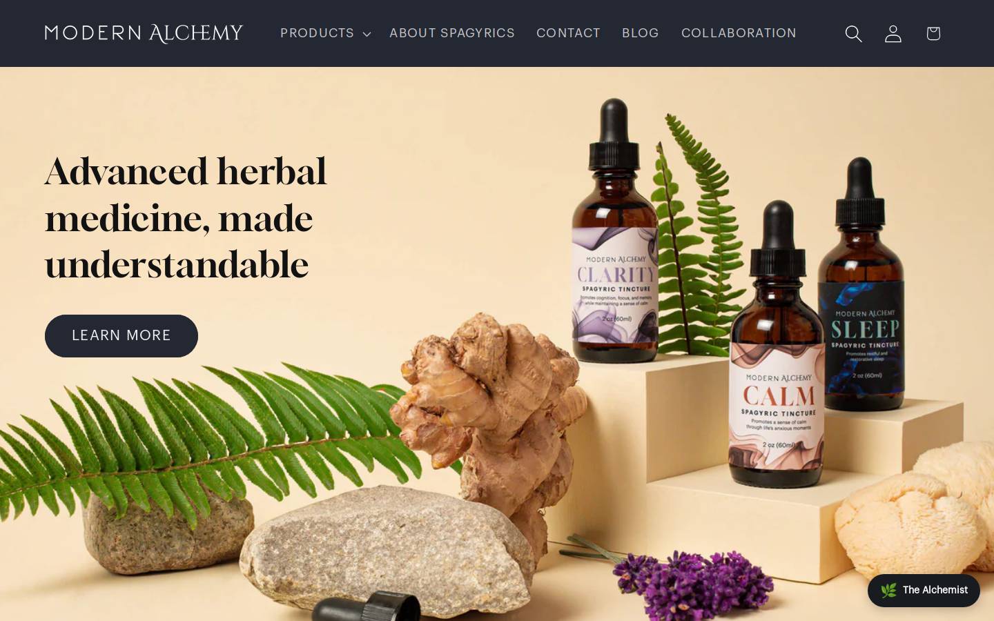 modernalchemyformulas.com homepage screenshot