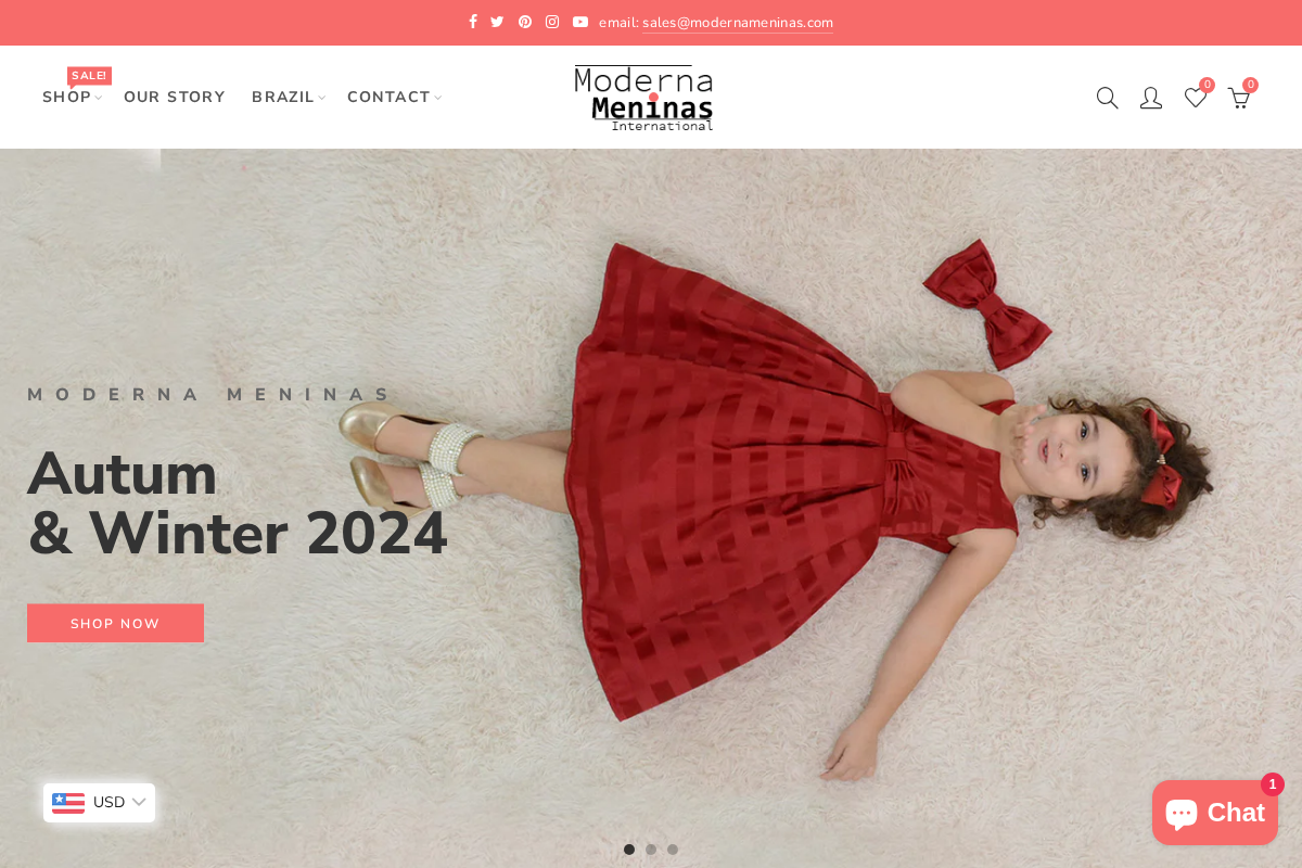 Moderna Meninas homepage screenshot