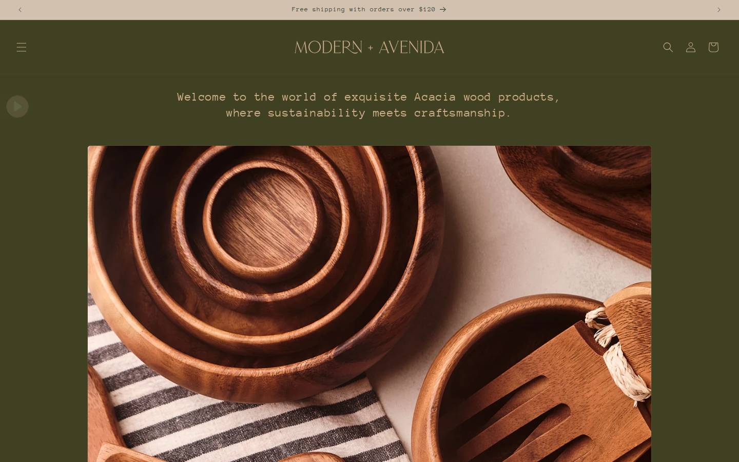 modernavenida.com homepage screenshot