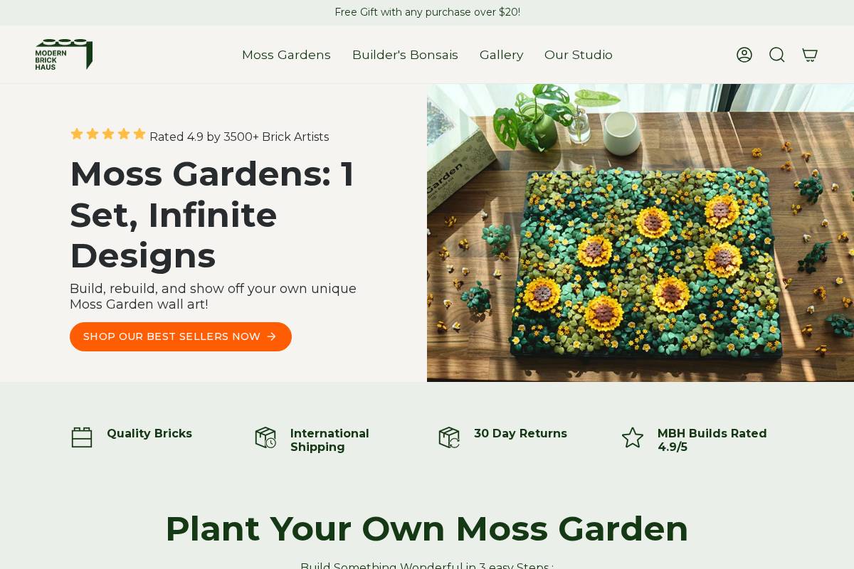 Modernbrickhaus homepage screenshot
