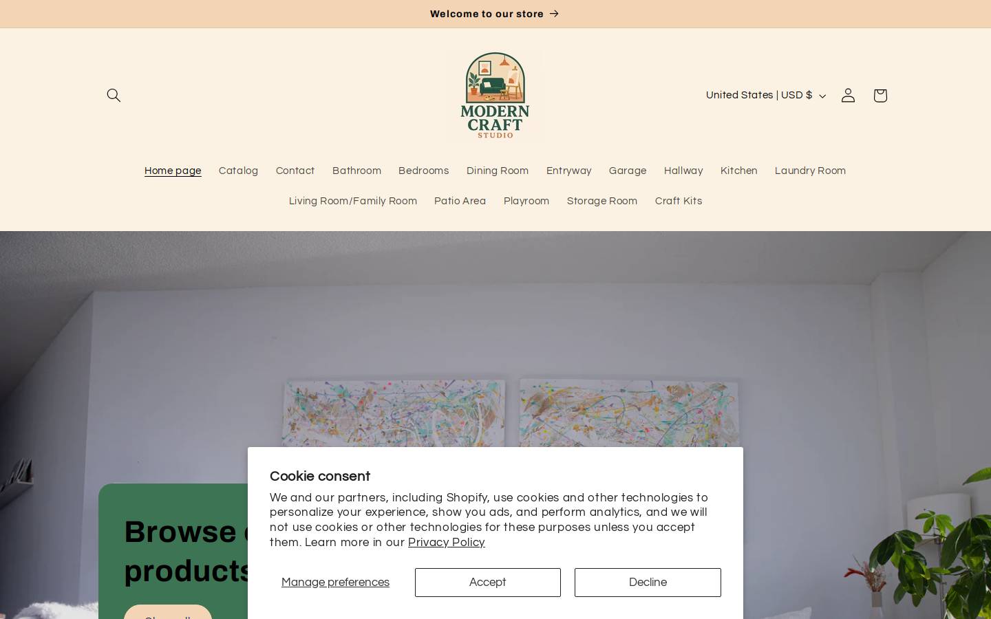 moderncraftstudio.com homepage screenshot
